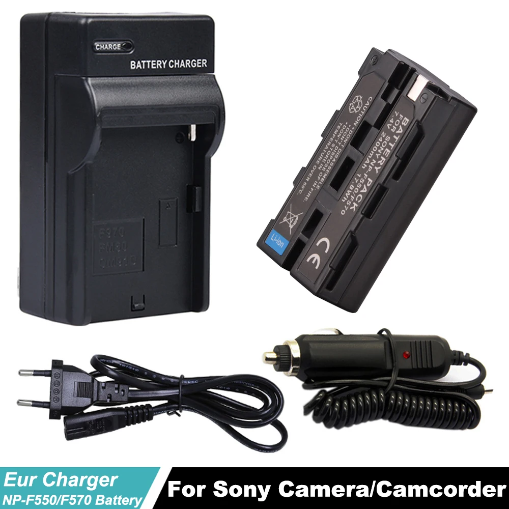 2400 мА/ч, NP-F550 акумуляторная батарея NP-F530 NP-F730 NP-F750 NP-F570 Батарея + DC Зарядное устройство + кабель стандарта ЕС для sony CCD-SC55 CCD-TRV81 MVC-FD81