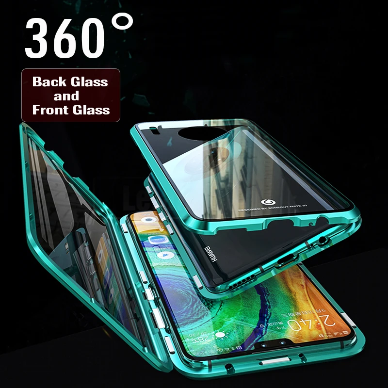 

360 Full Protection Case For Huawei Mate 30 Pro Case Cover Magnetic Case Aluminum Metal Bumber For Huawei Mate 20 Pro Cover Case