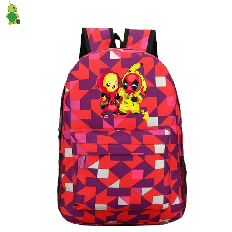 Pokemon Pikachu рюкзак Дэдпул Mochila Feminina школьные сумки для девочек-подростков дорожные сумки Galaxy Женский Мужской рюкзак для ноутбука
