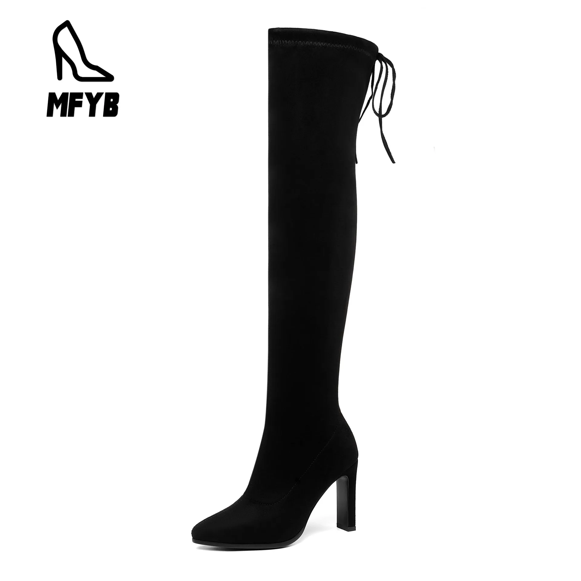 

MFYBWomen's boots 2019 winter new European and American fashion pointed high-heeled women's over the knee boots large size 34-43