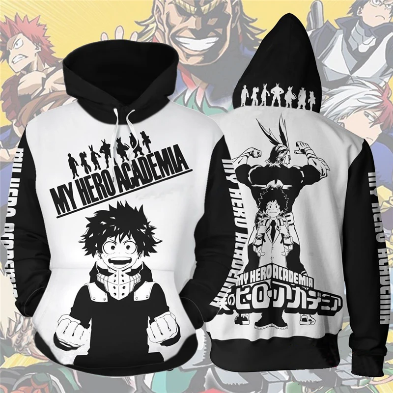 Толстовка с капюшоном «My Hero Academy», толстовки Midoriya Izuku Bakugou Katsuki All Might, пуловеры с 3D капюшоном, Csopaly, куртка