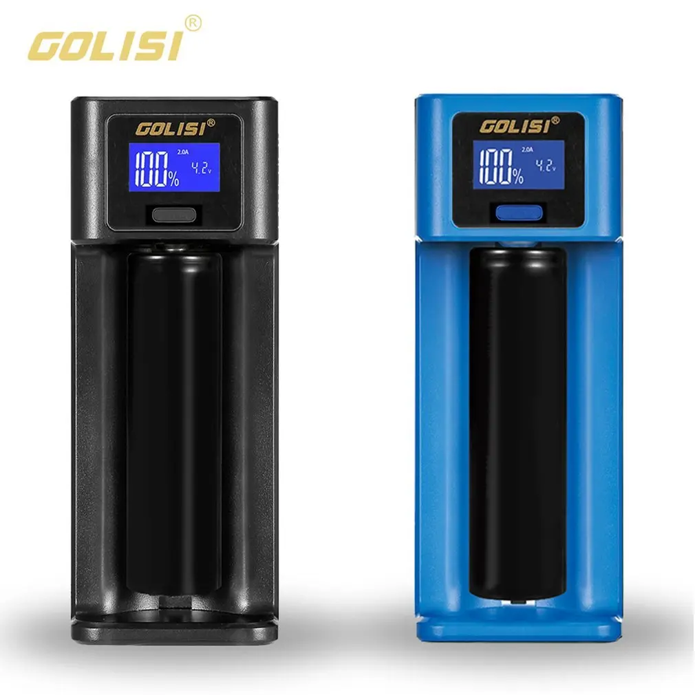 Golisi i1 умное зарядное устройство ЖК-дисплей аккумуляторная батарея зарядное устройство 2A Быстрая зарядка для 18650 21700 26650 Ni-MH Ni-cd батарея