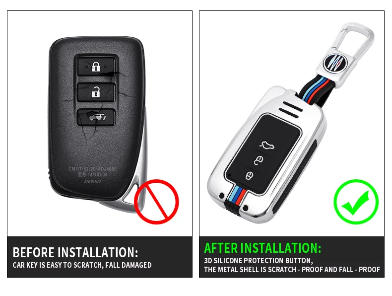 Metal Car Smart Key Case Cover For Lexus NX GS RX ES GX LX RC IS 250 200 350 300H 450H CT200 RX270LX NXIS Shell Fob Accessories - H045360af72eb4568b91a90a9401e81ddX