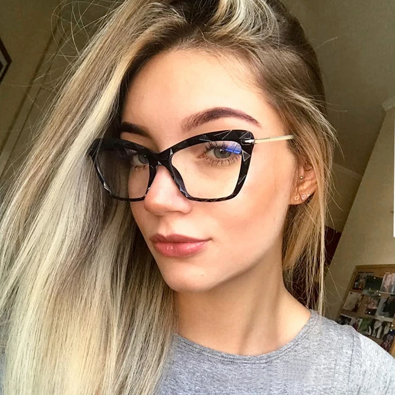 Women Eyeglasses Frames Metal Acetate Rim Spectacles Eyewear Fashion Styles