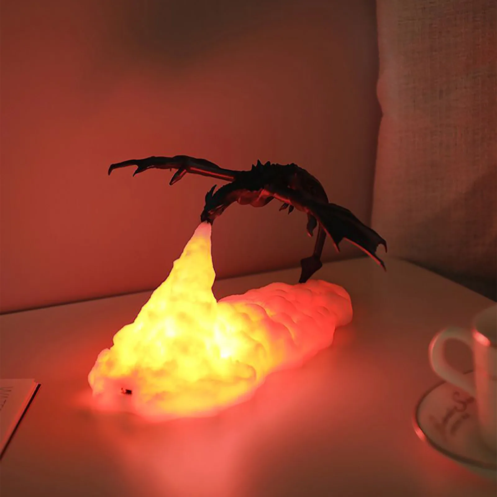 

Cool Gift for Kids3D Artwork Dragons Night Light Innovative Breathing Home Desktop Lamp Best Gift For Children Family