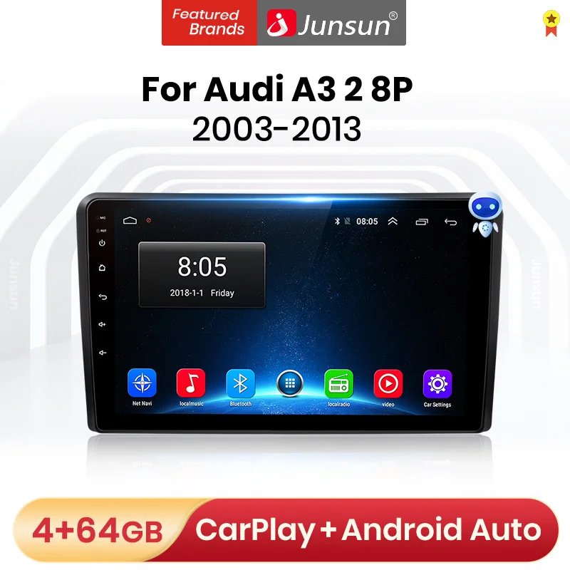 Мультимедийная магнитола Junsun V1 Pro стерео-система на Android 10 0 4 Гб ОЗУ 64 ПЗУ с GPS