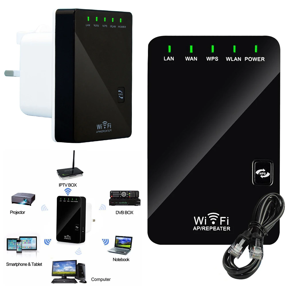Маршрутизатор Wi-Fi усилитель ретранслятор Интернет-сети 300 Мбит Портативный Легкий усилитель сигнала 2,4 ГГц беспроводной