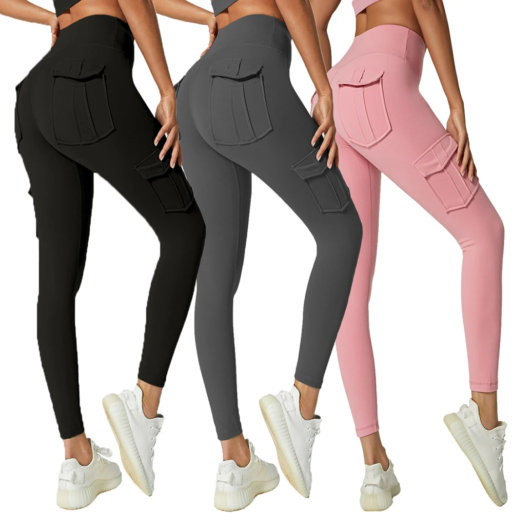 Women Yoga Work out Fitness Gym Wear Pocket Yoga Pants Leggings Stretchy Compression High Waist sports leggings sports pants yoga pants