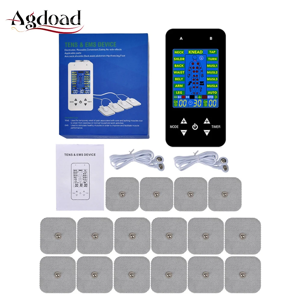 Tens Machine 15 режимов Электрический импульсный массажер тела Цифровая