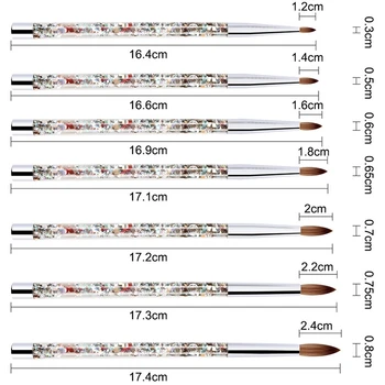 

1Pc Rose Gold Kolinsky Sable Acrylic Nail Brush with Liquid Flow Glitter Nail Art Brush for Nail Art Tool