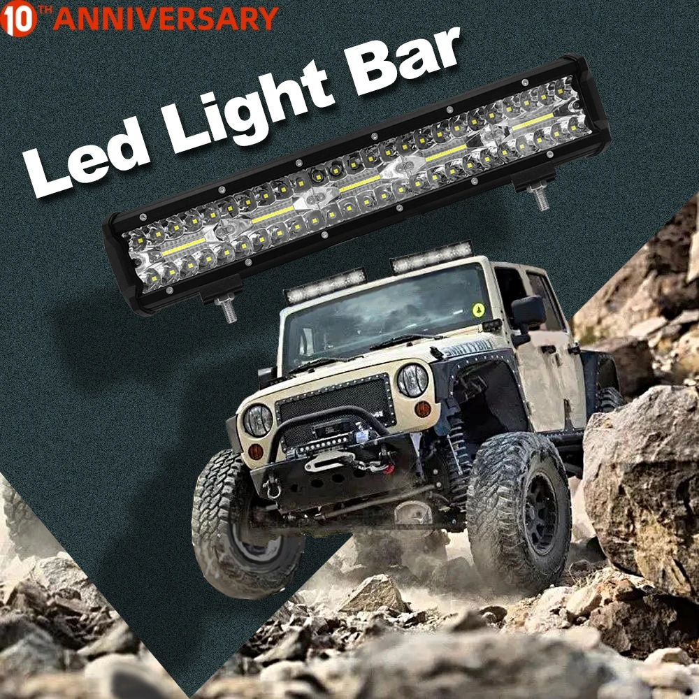 15 дюймовый 3 рядный Светодиодный прожектор для внедорожника 4x4 грузовика