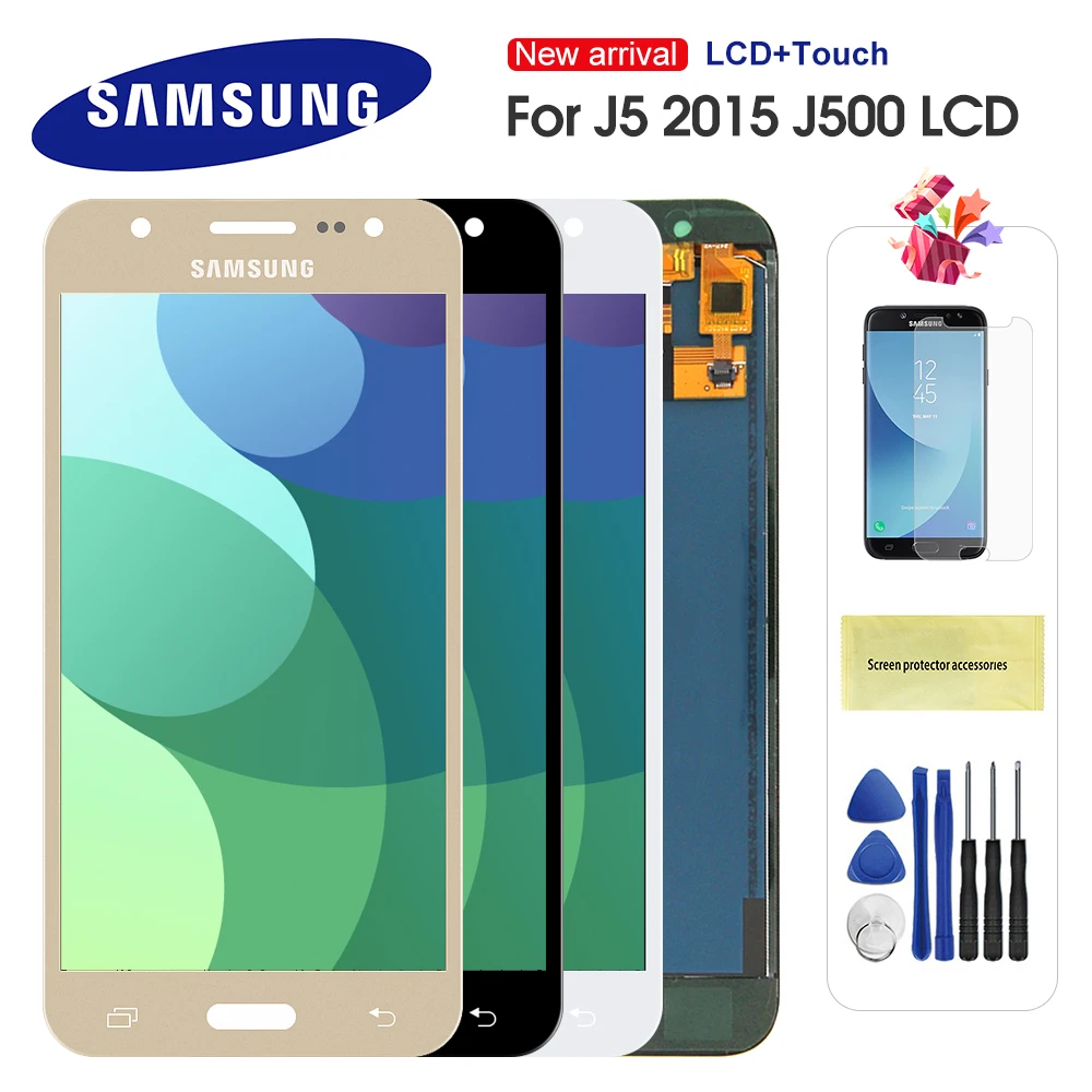 

For Samsung Galaxy J5 2015 J500 J500F J500FN J500M J500H LCD Display Touch Screen Digitizer With Frame Can Adjust Brightness