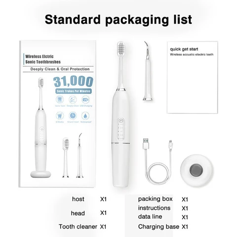 Electric Sonic Dental Scaler Ultrasonic Automatic Touch Calculus Remover Dental Scaling Tooth Brushes Replacement Heads
