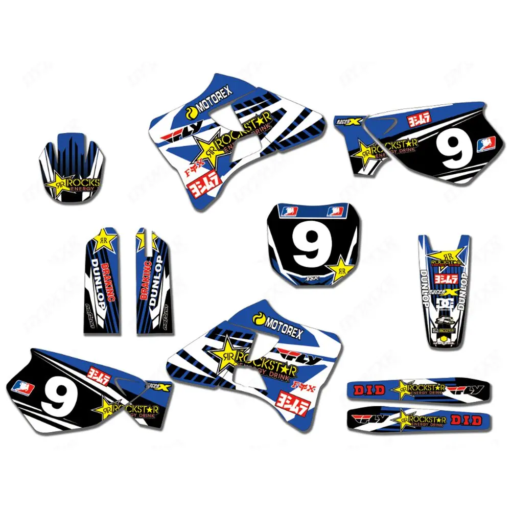 

New Full Graphics Decals Stickers Custom Number Name Glossy Bright Stickers Waterproof for 1996-2001 YAMAHA YZ125 YZ250