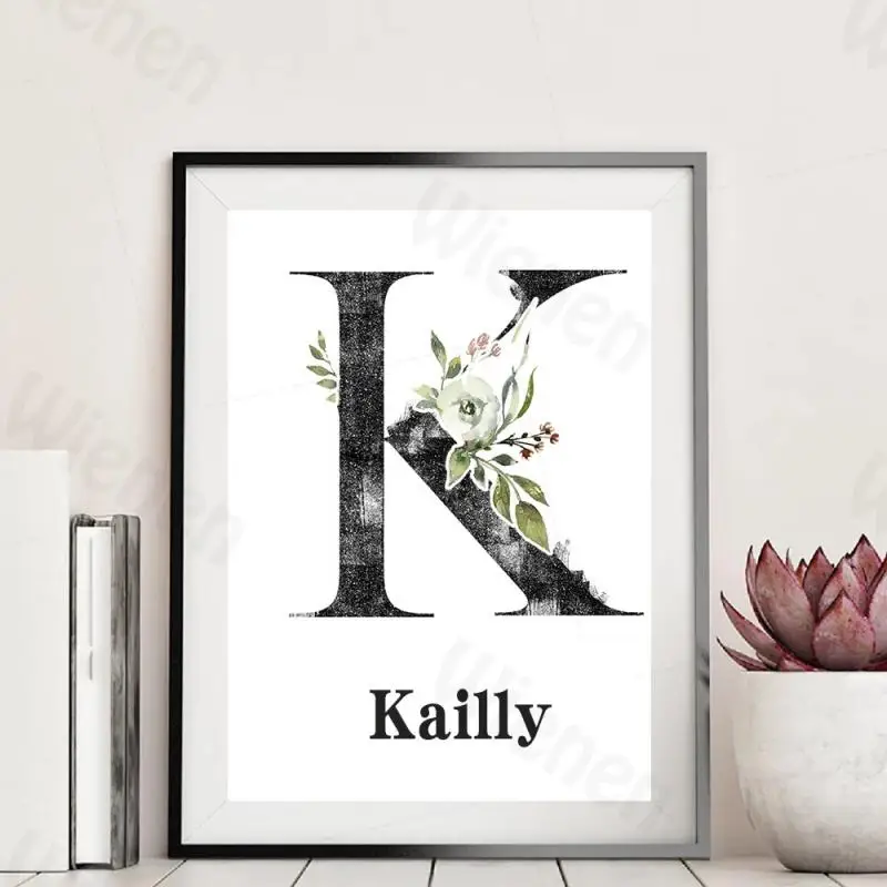 

Personalized Custom Letter Posters Couples or Singles with Initials Canvas Print Gifts Wedding Wall Decoration Painting Frameles
