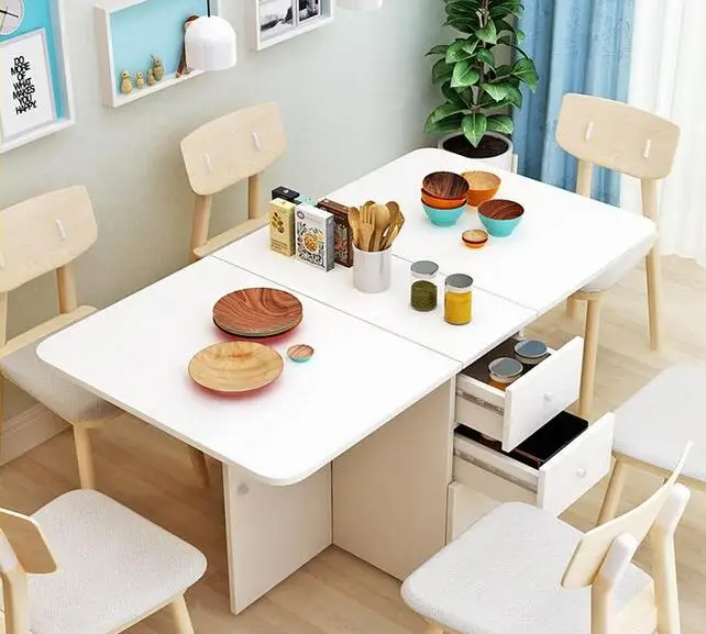 Tiptiper Folding Dining Table With Hidden Storage Space,, 57 OFF