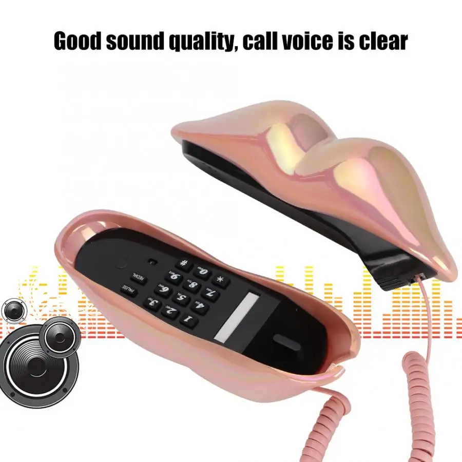 WX-3016 Mouth's Lips Shape Telephone Home Office Desktop Telephone Landline fashionable