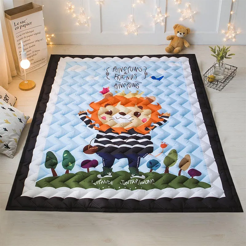 145X195 см детские игровые коврики 2,5 см утолщение теплый мультфильм одеяло детская игра ковер машинная стирка ковры игровой коврик