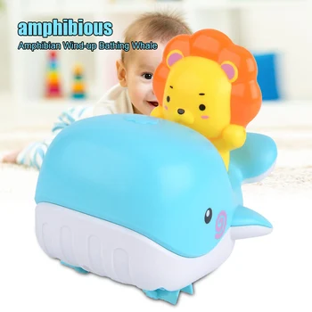

Cartoon Ocean Animal Bath Toy Amphibious Windup Water Spray Toys for Baby Toddlers S7JN