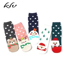 5 пар рождественских женских носков с милым рисунком Санта-Клауса и снеговика подарок на год