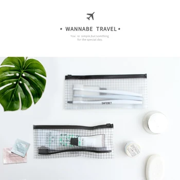 

PVC Transparent Toothbrush Cosmetic Bag Travel portable Makeup Storage Bag Organizer Pencil bag Toiletry Wash bag home organizer