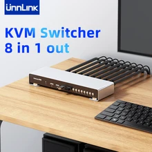 Unnlink – commutateur KVM HDMI 4K 30Hz, 1 moniteur de partage hôte, 4 USB, souris, clavier Pinter avec extension