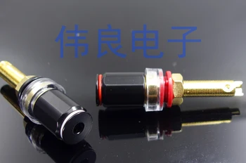 

Black crystal brass gold-plated speaker amplifier binding post audio speaker banana socket long tail binding post terminal