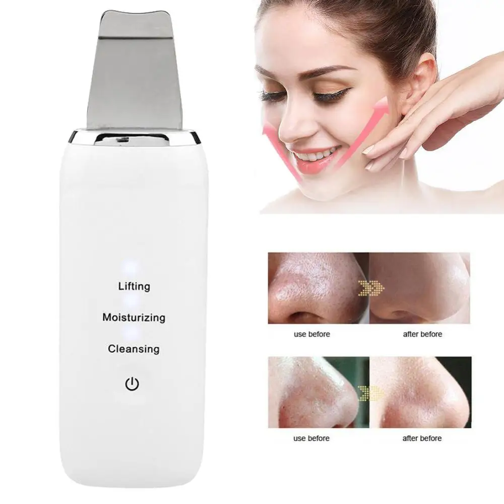 

Ultrasonic Skin Scrubber Machine Face Deep Cleaning Blackhead Removal Exfoliating Pore Cleaner Beauty Lifting Instrument Device