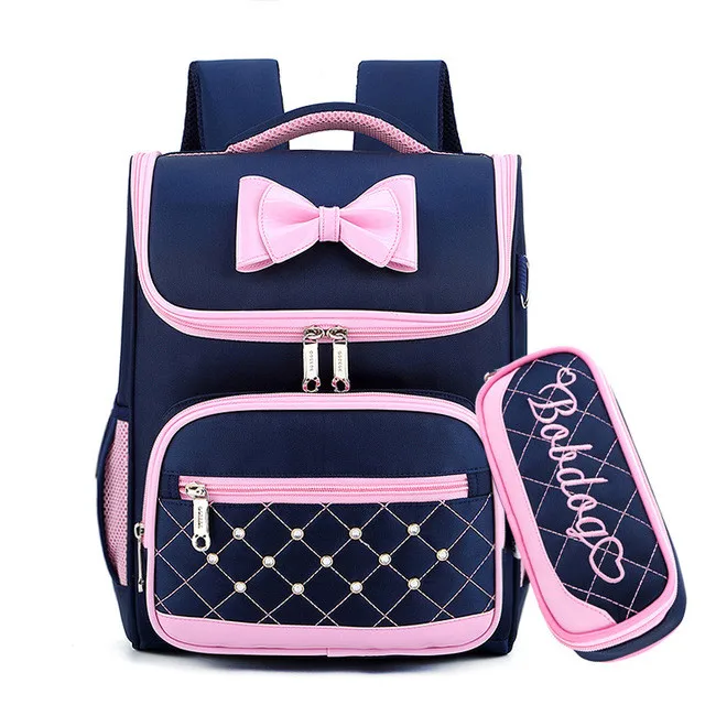Новые модные школьные сумки с бабочками для девочек, детские рюкзаки, ортопедические школьные сумки для принцесс Mochila Infantil - Цвет: NAVY S
