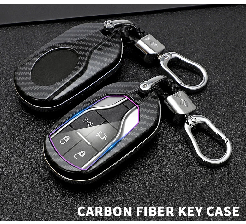 Carbon Fiber Car Smart Key Cover Case Fob For Maserati Levante Ghibli Quattroporte GT Granturism GranCabrio Protect Shell - H045494b17c034cd7807425c2bb01dc8al