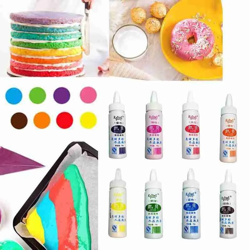 New 8 Flavors Food Coloring Cake Fondant Macaron Dessert Decal Decor Kebab Fruit Powder Pigment Baking Color Decoration Tools