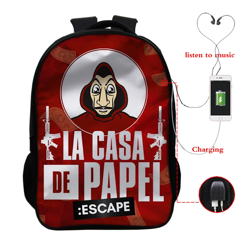 Деньги Heist рюкзак Для женщин мужчины в интернет магазине La Casa De Papel комплекты для