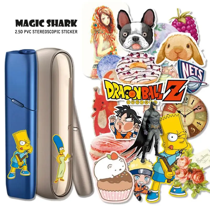

Magic Shark 3M Mette Batman Naruto Food Simplson Flower Pet Sticker Film for Caliburn IQOS Smok Relx Vape iPhone iPad Bag