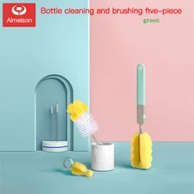 Aimeison/Детская щетка для бутылочек, Набор детских щеток для чистки сосок и соломы, губка, вращающаяся на 360 градусов, гаджет