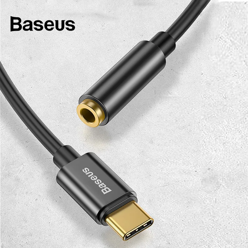 

Baseus Type-C Male to 3.5mm Female Adapter Audio Adapter Cable for Type-C Mobile Devices
