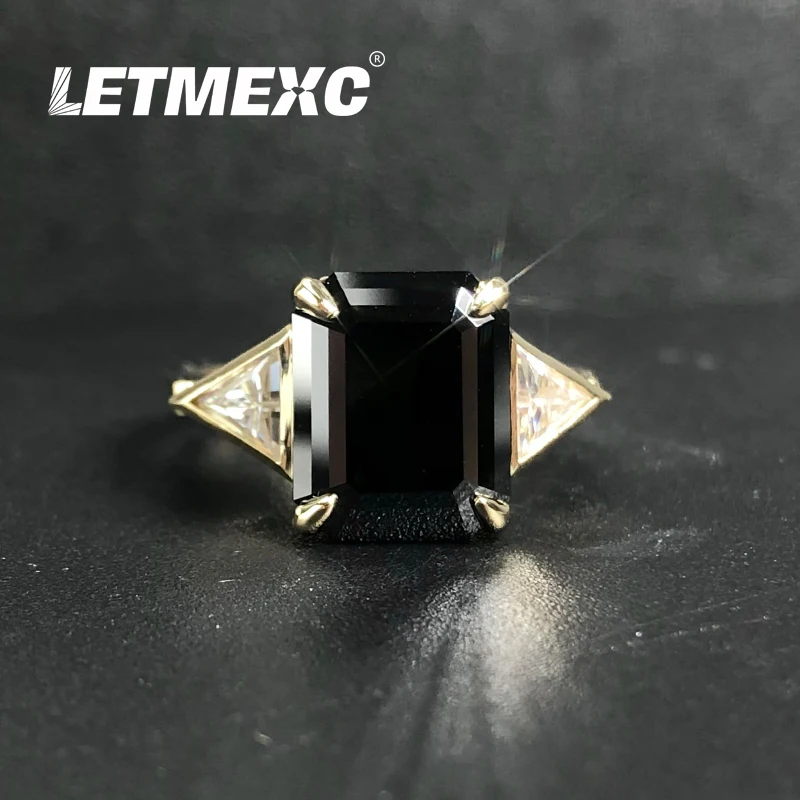 

Кольцо LETMEXC черное Платиновое с муассанитом, 4 карата