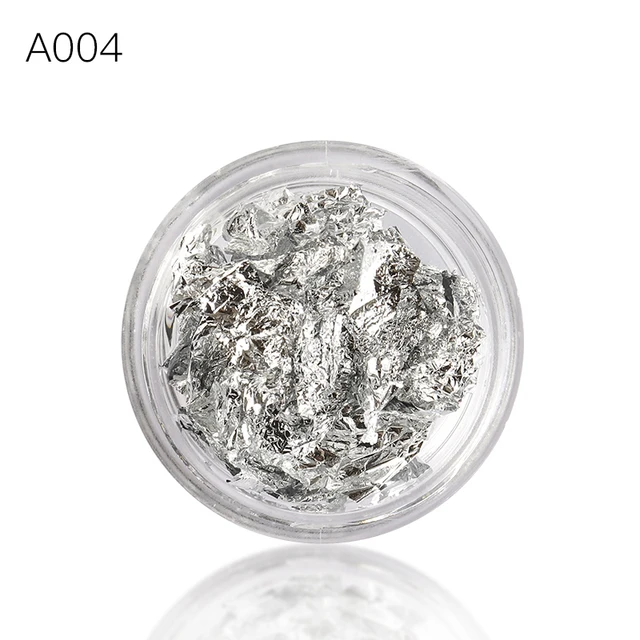 1 Box Gold Silver Irregular Aluminum Foil Paper Nail Art Sticker 3D Glitter DIY Manicure UV Gel Polish Nail Decoration Tools S00544