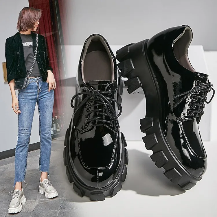 

Pq1-1k Pure Leather Waterproof Platform WOMEN'S Genuine Leather Shoes 2020 New Catwalks INS Ultra-Fire Red Celebrity Style Thick