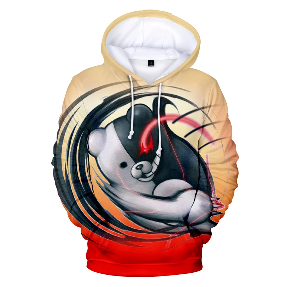 

Anime Monokuma 3D Hoodies Men/women Long Sleeve Sweatshirts 2020 Popular Hoodie Streetwear 3D Printed Monokuma Hoodies Soft Tops