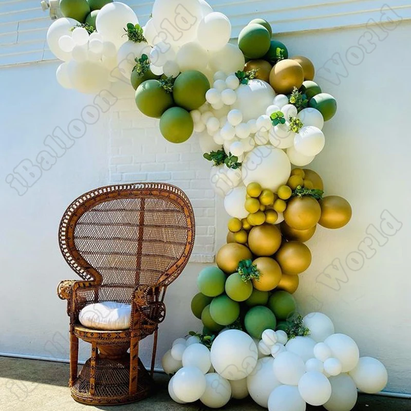 109pcs Avocado Green Latex Balloon ArchKit Wedding Birthday Party Gold  Balloon Garland Event Dinner Table Celebration Decoration - AliExpress