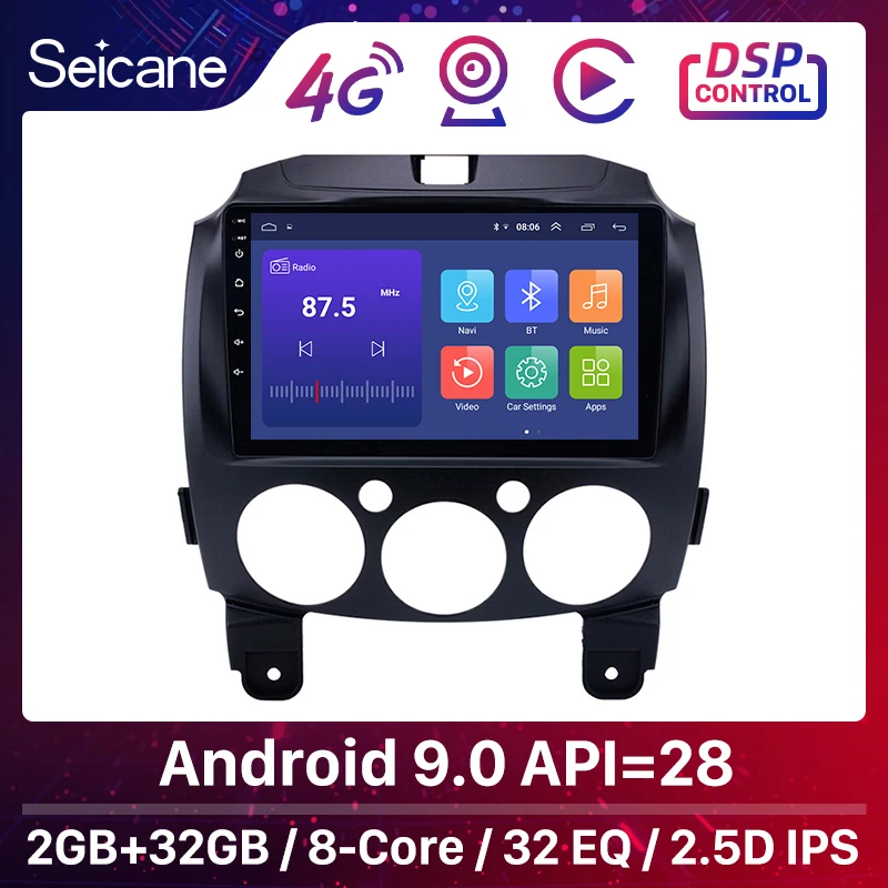 US $97.82 Seicane Android 100 Car Radio Gps For Mazda 2JinxiangDeThird Generation 2007 2013