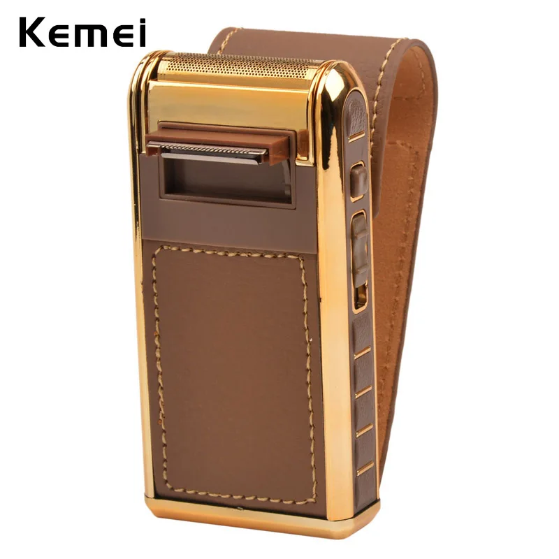 

Vintage Leather Wrapped Beard Shaving Machine Electric Reciprocating Shaver Kit Rechargeable Men Razor with Sideburns Trimmer 0