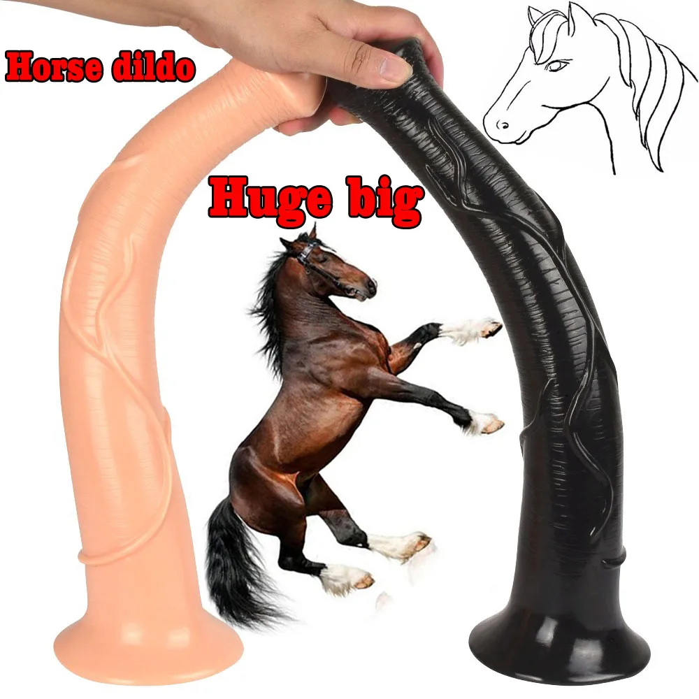 42*6.5cm Long Realistic Horse Dildo Big Thick Animal Penis Sex Toys For Woman Vaginal Butt Massage Masturbation Huge Cock Dick - Dildos