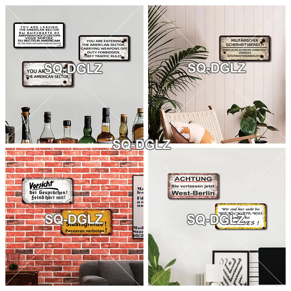 Metal Wall Art Metal Wall Signs Metal Signs 15x30cm Vintage Berlin City Plate Tin Sign Home Decor
