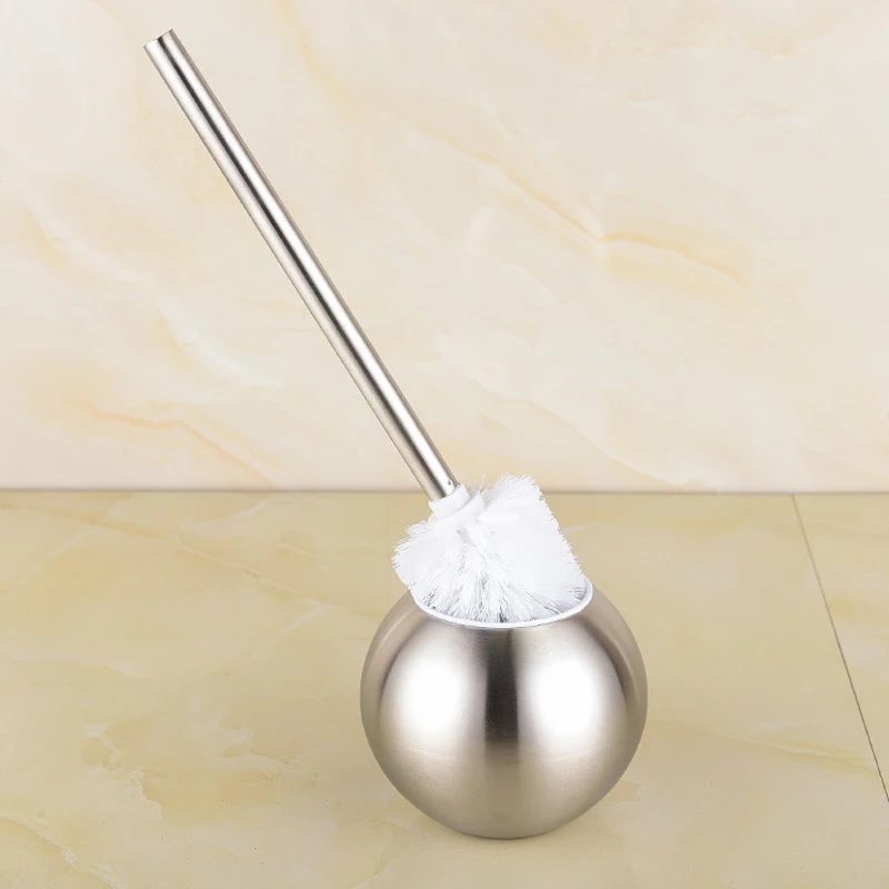 Stainless Steel Toilet Bowl Brush Bathroom Toilet Brush Holder With Base Set Home Cleaner Nickel S0309 bathroom accessories toilet brush set toilet brush holder