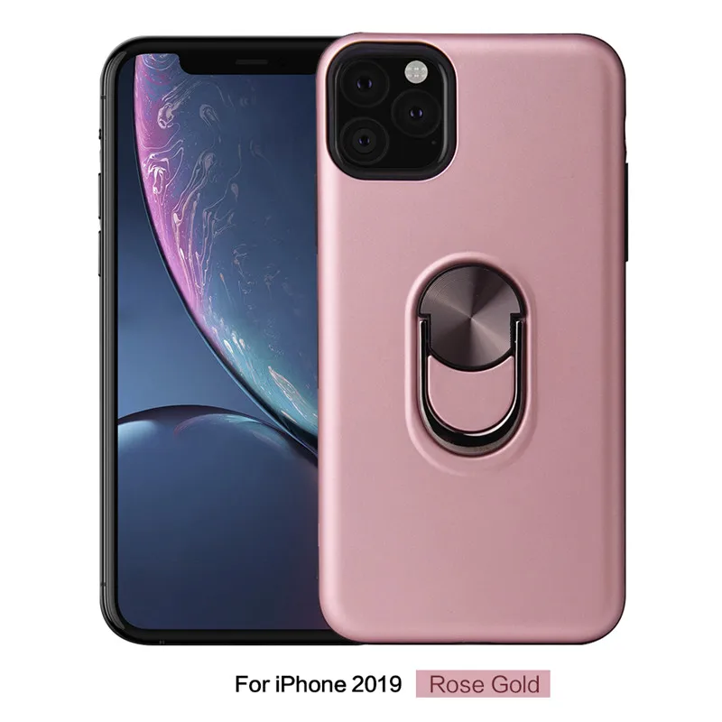 Роскошный армированный противоударный силиконовый чехол для IPhone 11 Pro XS Max X XR 7 8 6 PC бампер чехол для IPhone 6S 7 8 Plus металлическое кольцо