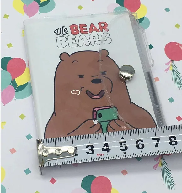 Каваи голый медведь мультфильм с шариковой ручкой мини Книга набор портативный карманный блокнот дневник блокнот