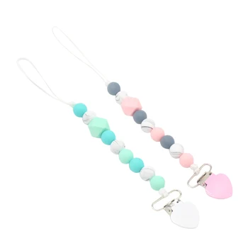 

2pcs Infant Pacifier Clip Pacifier Chain Pacifier Holder Toddler Fashion Practical Pacifier Strap Teether Holder Teething Clip