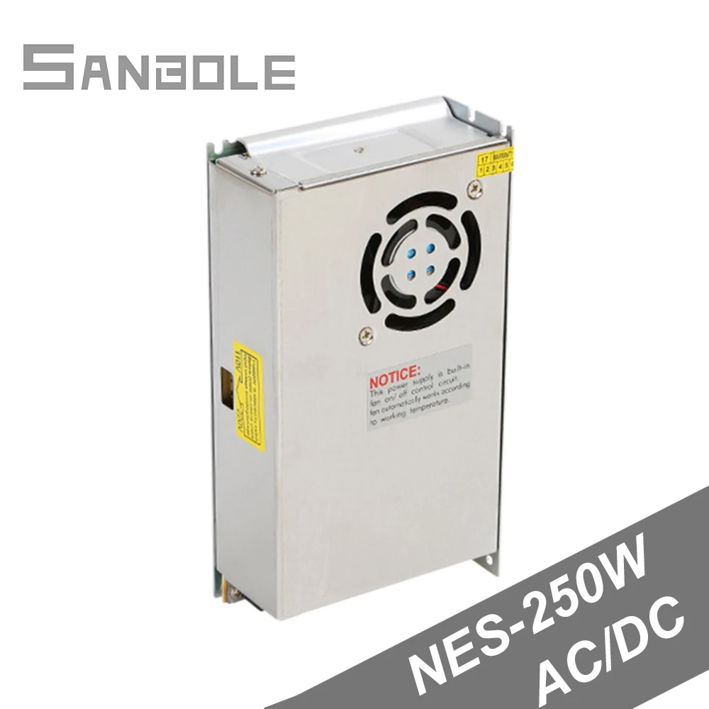 NES-250-12 импульсный источник питания небольшой объем 250 Вт 12V20A/24V10A металлический корпус Светодиодная лента AC/DC один выход