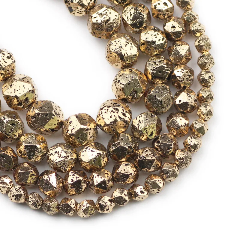 Antique Rose Gold Volcanic Lava Stone Beads for Jewelry Making & DIY Bracelets